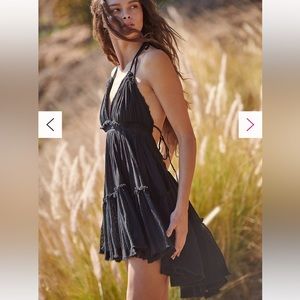 Free people 100 Degree Mini Dress black open back